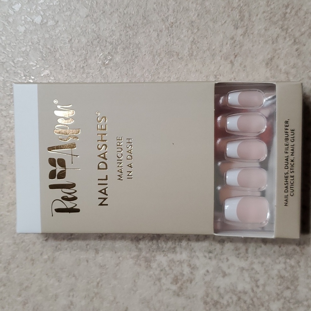 Red Aspen Nail Dashes.  Nevaya's French Tip.